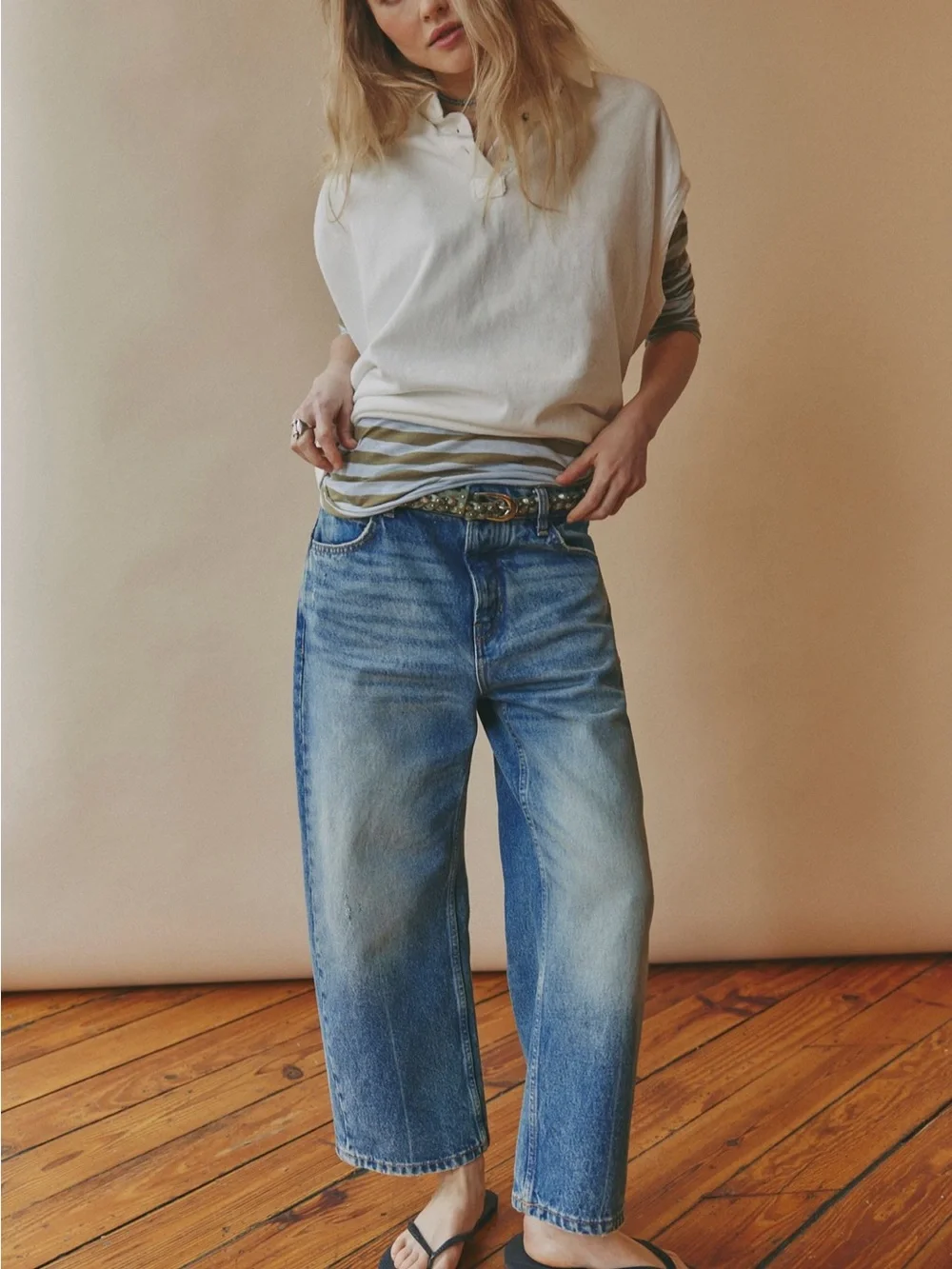 Free People Boyfriend Jeans in Light Blue Wash